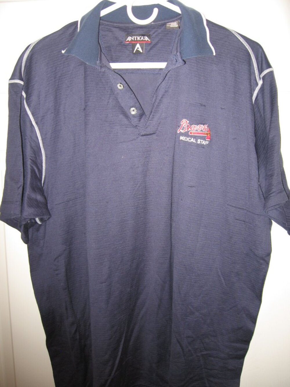 Antigua Polo Shirt Men's Size Large Blue XL Atlanta Braves Medical Staff